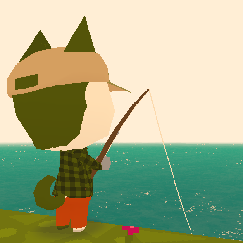 My Webfishing avatar fishing in the ocean